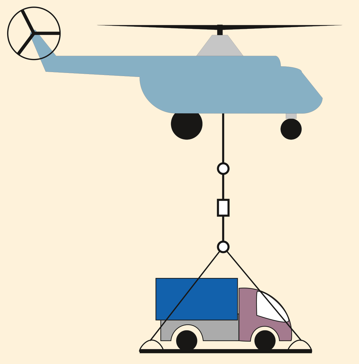 Рис. 1. Транспортировка груза на внешней подвеске вертолета