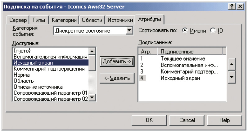 Рис. 10. Подписка на атрибут Исходный экранъъ