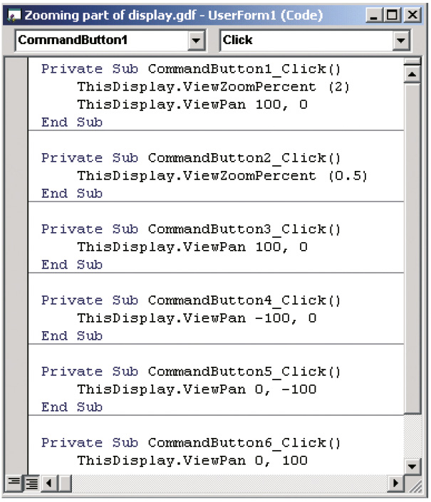 Рис. 17. Программы для кнопок управления в пользовательской форме