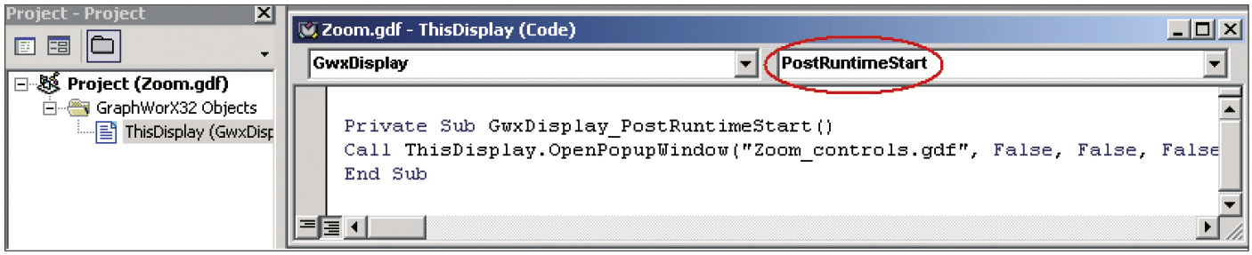 Рис. 20. Открытие всплывающего окна по событию