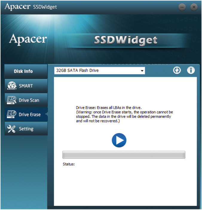 Рис. 7. Доступ к функции CoreEraser в приложении SSD Widget