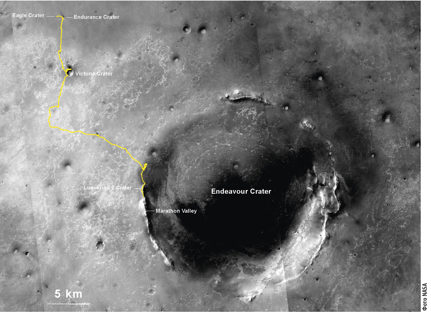 Рис. 4. Путь марсохода Opportunity