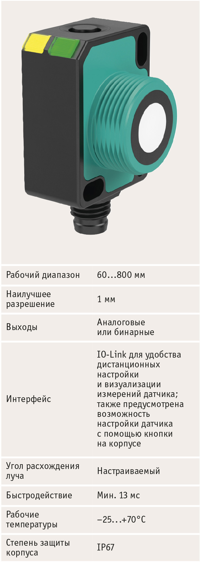 Рис. 2. Ультразвуковые датчики серии UC800-F77S