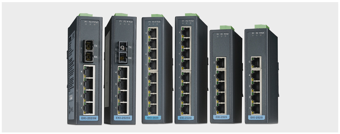 Рис. 1. Неуправляемые Ethernet-коммутаторы Advantech серии EKI-2000