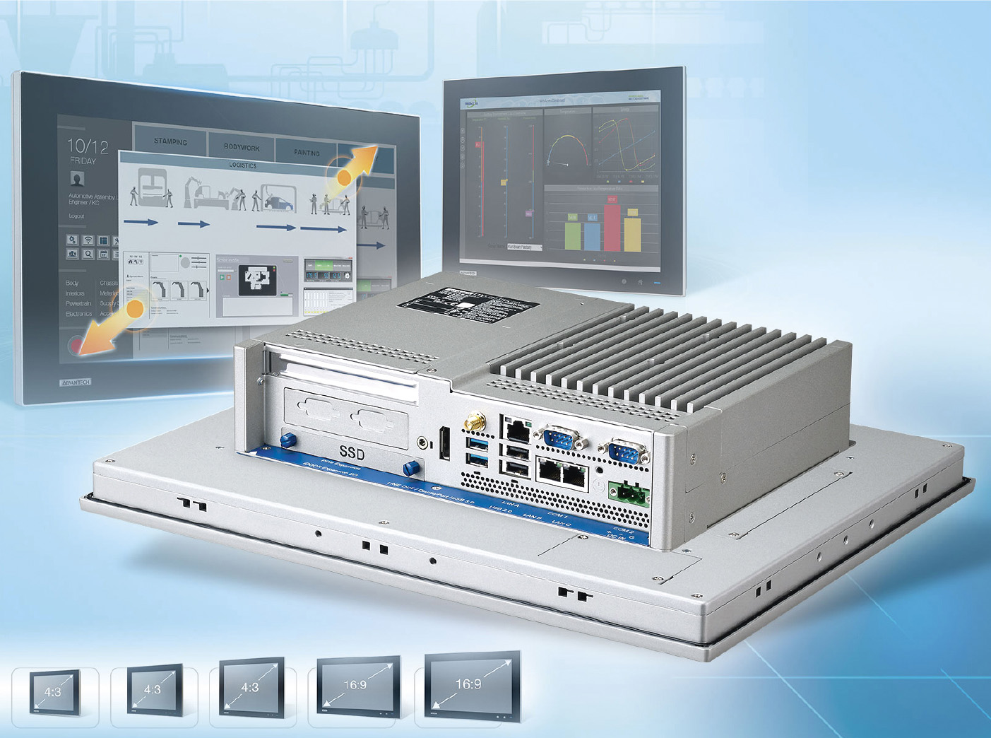 Рис. 4. Модульные панельные компьютеры с сенсорным экраном серии Advantech TPC-5000