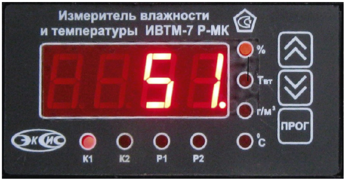 Рис. 6. Лицевая панель измерителя влажности ИВТМ-7 Р-МК-М