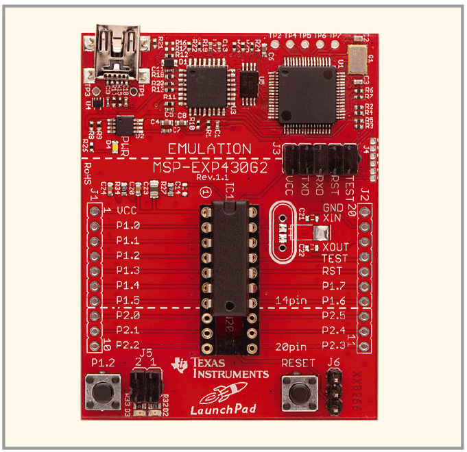 Рис. 1. Внешний вид платы MSP-EXP430G2