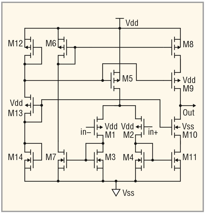 Рис. 6. Схема малошумящего ОУ микросхемы ICS
