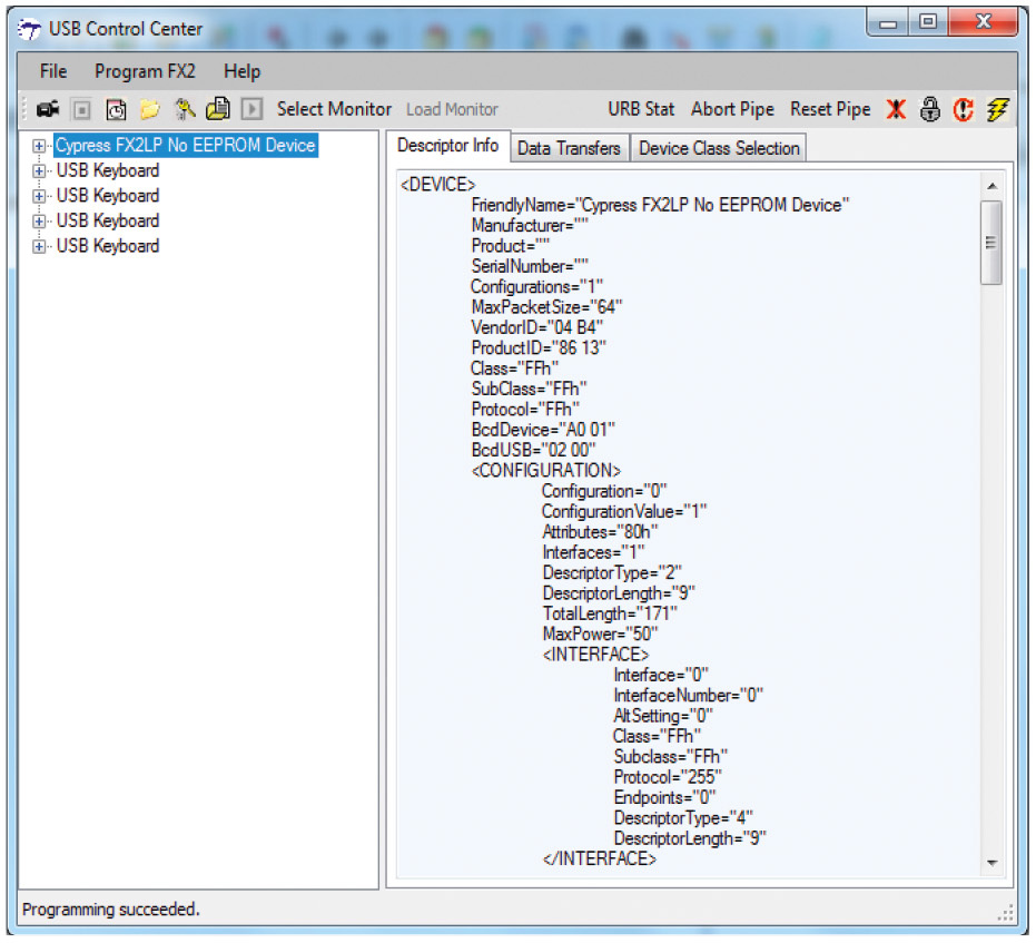 Рис. 5. Главное окно программы USB Control Center