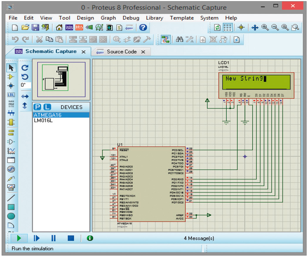 Рис. 4. Результат работы программы управления буквенно-цифровым дисплеем