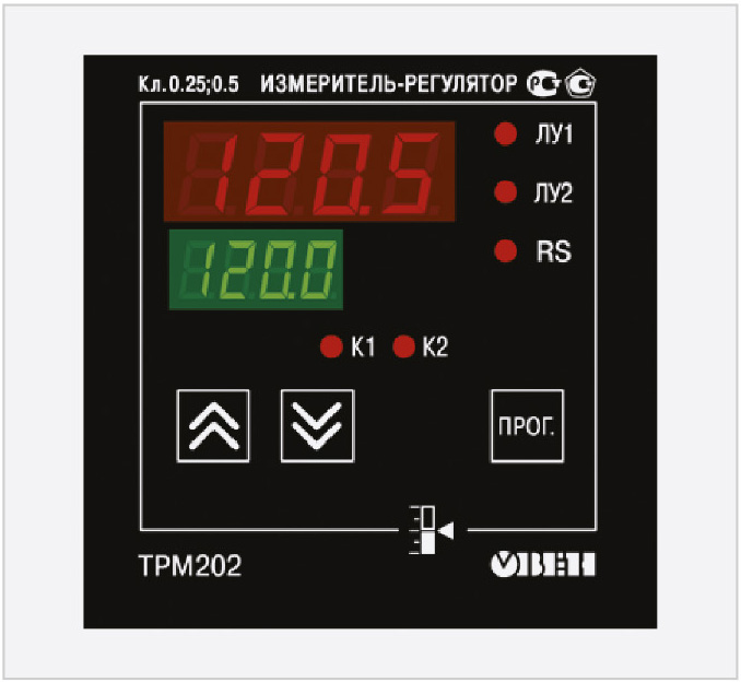 Рис. 5. Лицевая панель терморегулятора TPM202