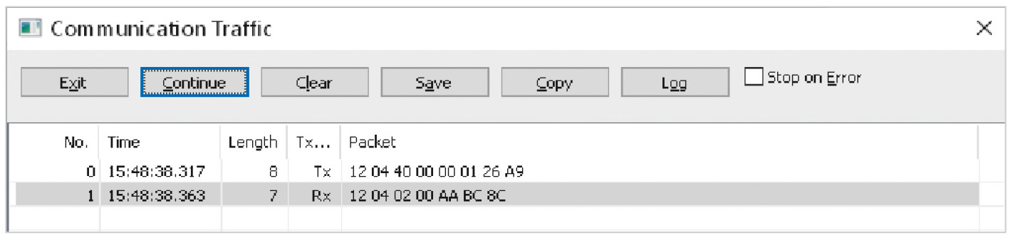 Рис. 5. Протокол обмена данными Modbus Pool